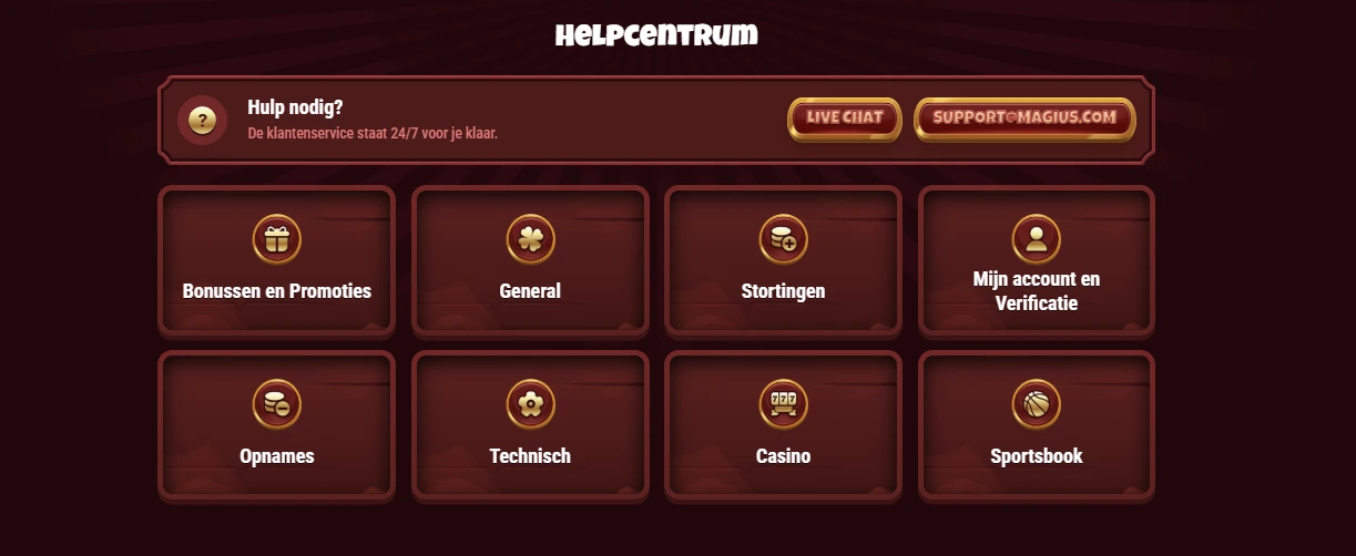 magius casino helpcentrum